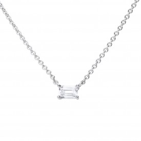 DF CZ Baguette floating Necklace