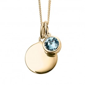 old Plated Crystal Birthstone Necklace (March)