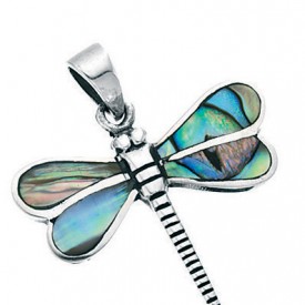Paua Shell Dragonfly Pendant