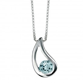 Pendant with checkerboard blue topaz