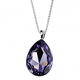 Tearslza swarovski tanzanite colour crystal backed pendant