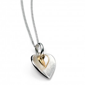 Gold Plated Double Heart Pendant