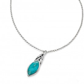 Leaf Shape Pendant with Turquoise