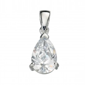 Clear cubic zirconia teardrop pendant