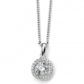 P4158C CLEAR CZ Round Pave PENDANT