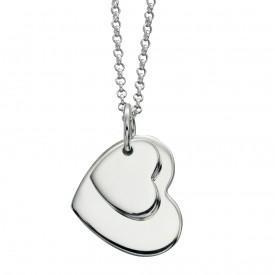 Double heart tag pendant