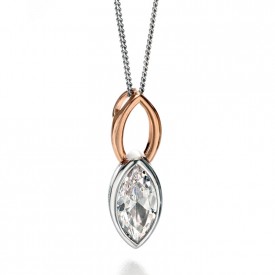 FS ROSE GOLD AND CLEAR CZ MARQ pendant