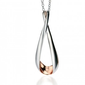 FS rose folded detail pendant