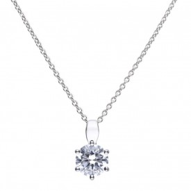 Solitaire pendant silver with white Diamonfire zirconia and prong setting