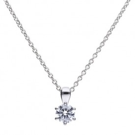 Solitaire pendant silver with white Diamonfire zirconia and prong setting