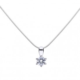 Solitaire pendant silver with white Diamonfire zirconia and prong setting