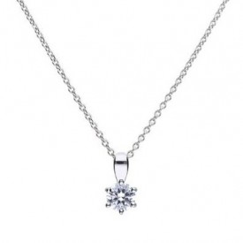 Solitaire pendant silver with white Diamonfire zirconia and prong setting
