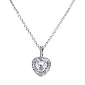 Heart pendant silver with white Diamonfire zirconia and pave setting