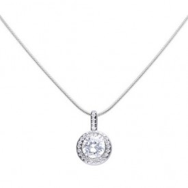 Round pendant silver with white Diamonfire zirconia and pave setting