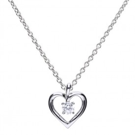 Heart pendant silver with white Diamonfire zirconia