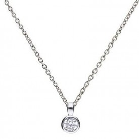 Solitaire pendant silver with white Diamonfire zirconia and bezel setting