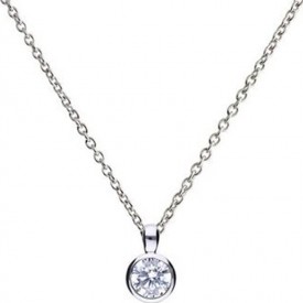 Solitaire pendant silver with white Diamonfire zirconia and bezel setting