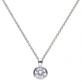 Solitaire pendant silver with white Diamonfire zirconia and bezel setting