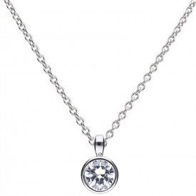 Solitaire pendant silver with white Diamonfire zirconia and bezel setting