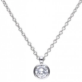 Solitaire pendant silver with white Diamonfire zirconia and bezel setting