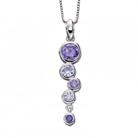 Circle Drop Pendant Amethyst