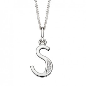 Art Deco Initial 'S' CZ pendant