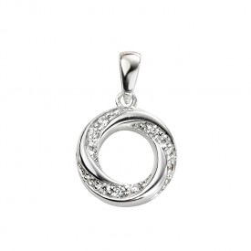 Round pave twisted pendant