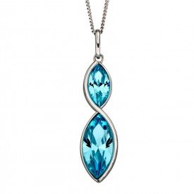 Twist vette pendant with Aqua bohemica crystal