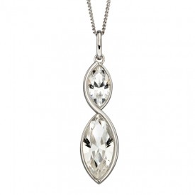 Twist vette pendant with Clear crystal