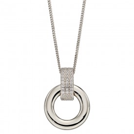 Pave organic donut hoop pendant