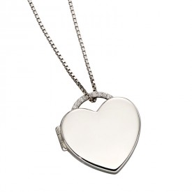 Heart CZ pave locket