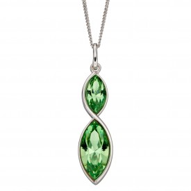 Double navette peridot crystal pendant