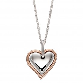 Organic 3d heart in 2 parts with rose gold plating pendant