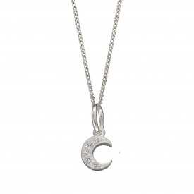 Pave crescent pendant