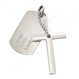 Cross and DOB dog tag Pendant