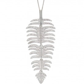 Palm Leaf Pendant w/ CZ