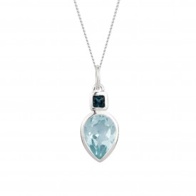 Iris Drop Pendant w/ Sky Blue Top + London Blue top
