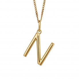 Gold Plated Initial letter N