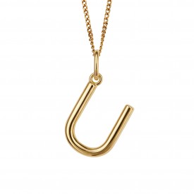 Gold Plated Initial letter U