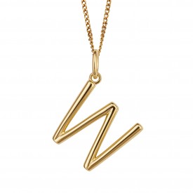 Gold Plated Initial letter W