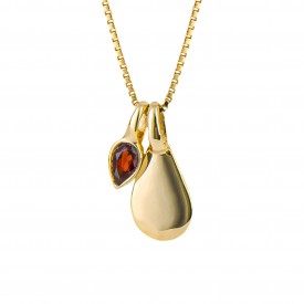 Gold plated Birthstone Pendant January Garnet