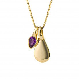 Gold Plated Birthstone Pendant February Amethyst