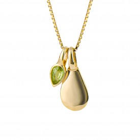 Gold plated Birthstone Pendant August Peridot