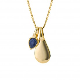 Gold plated Birthstone Pendant September Lapis Lazuli