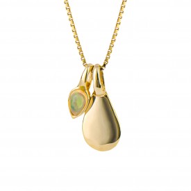 Gold plated Birthstone Pendant October Opal