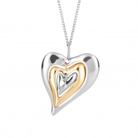 Organic Heart Pendant Yellow Gold Plate