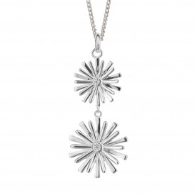 Graphic 3D Flower with CZ Pendant