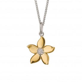 Gold Plated Jasmine Pendant