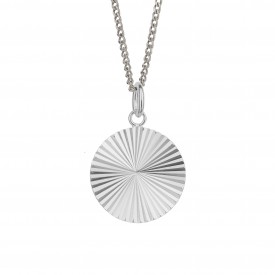 Diamond Cut Silver Round Pendant