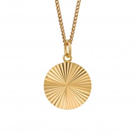 Diamond Cut Gold Plated Round Pendant